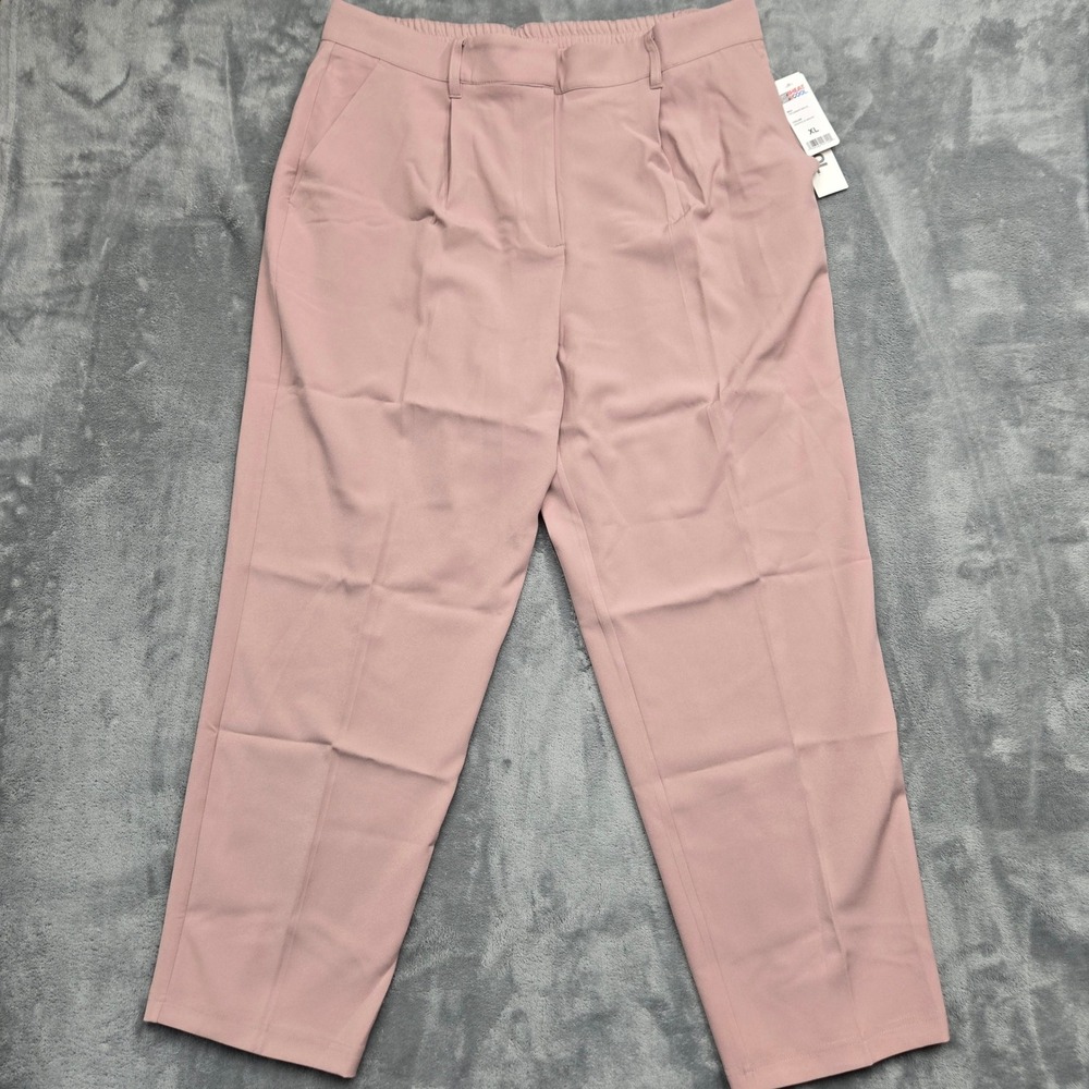 32 Degrees Heat Cool Mauve Pink Pleated Pull On Pants Womens Size XL 38x28 NEW